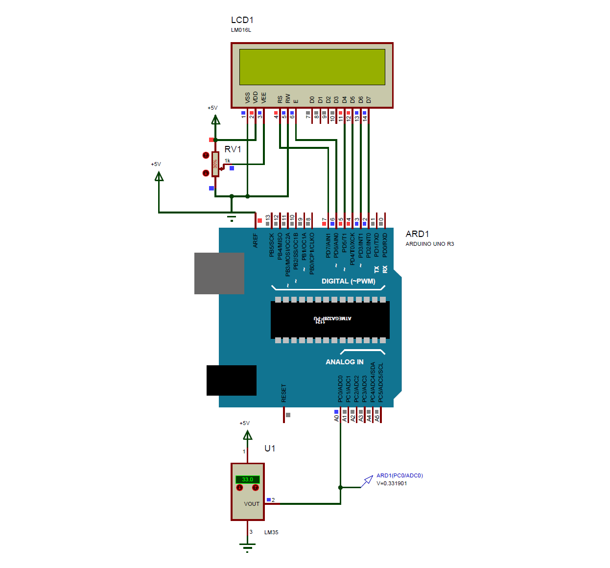Thermometer Using LM35D Arduino And LCD - Micro Digital